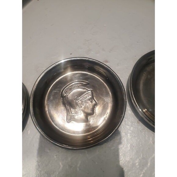 Mercury Glass Roman Gladiator Coasters - Picture 1 of 6